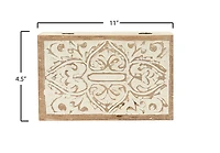 Hello Honey® Handcarved & Whitewashed Mango Wood Box Set