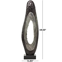 49.5" Abstract Aluminum & Marble Teardrop Sculpture
