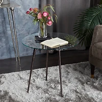 Black Aluminum Modern Accent Table, 22" x 22" x 22"