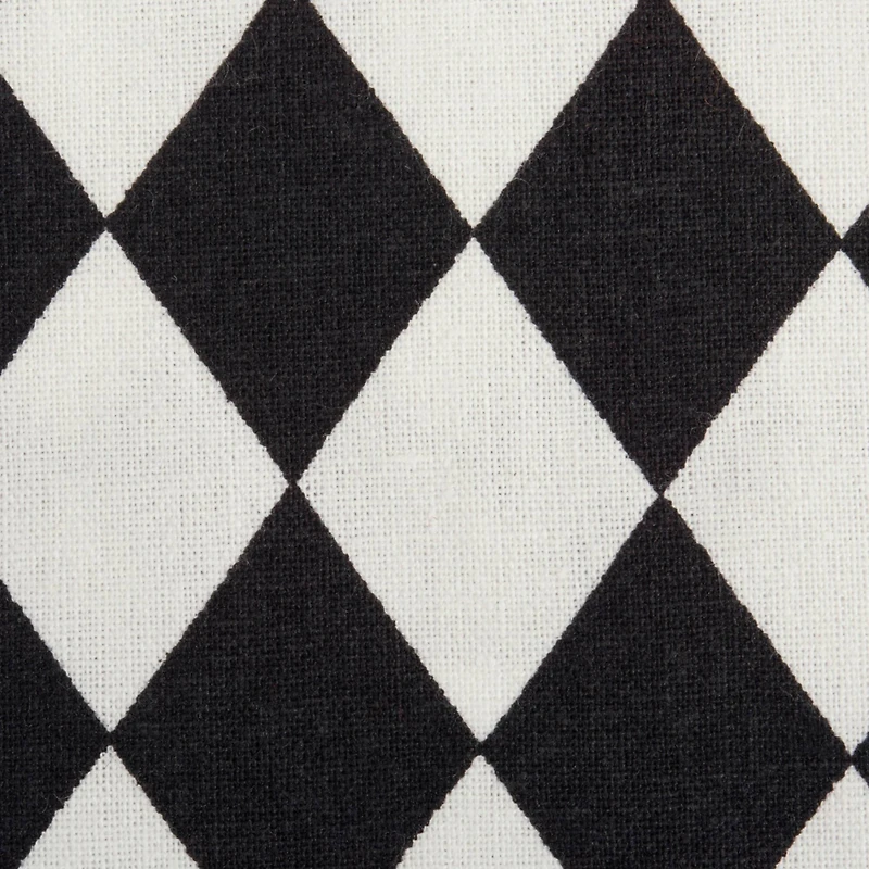 Black and Cream Harlequin Print Table Runner 14" x 108"
