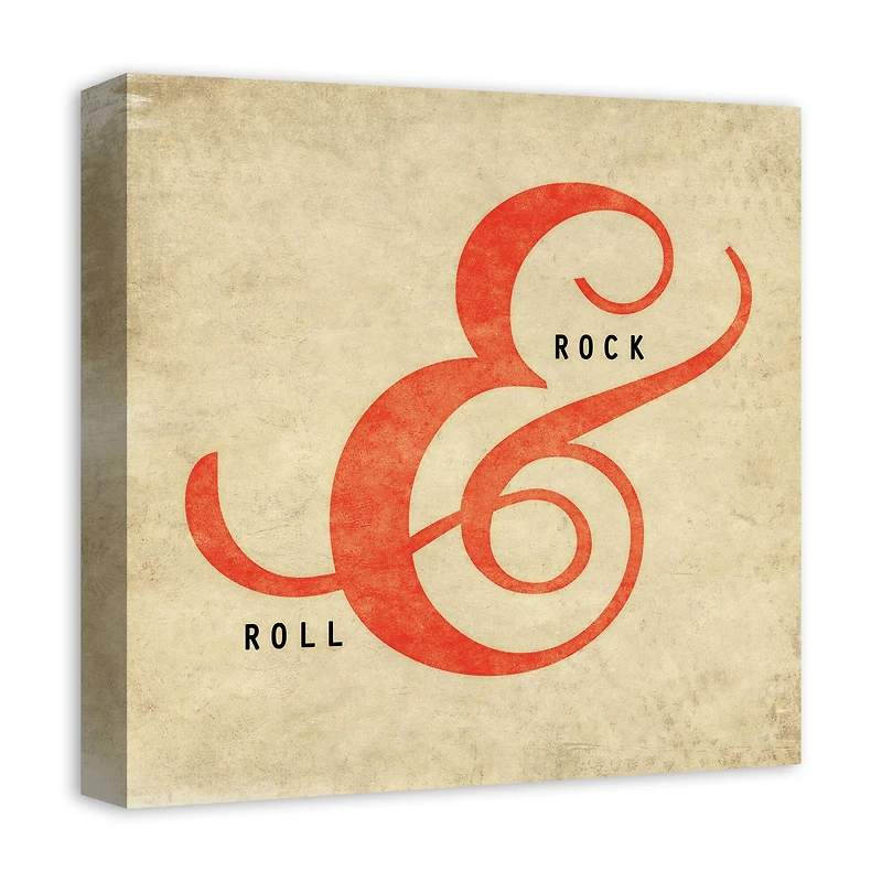 Rock And Roll Ampersand 16" x 16" Canvas Wall Art