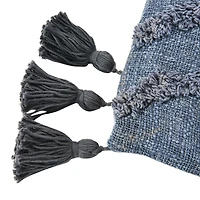 Hello Honey® Stonewashed Blue Tufted Chevron Pattern Slub Pillow