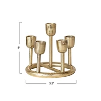 Hello Honey® 5.5" Gold Finish Aluminum Advent Taper Candleholder