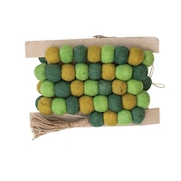 Hello Honey® 6ft. Green Handmade Wool Felt Balls with Jute Tassels Garland