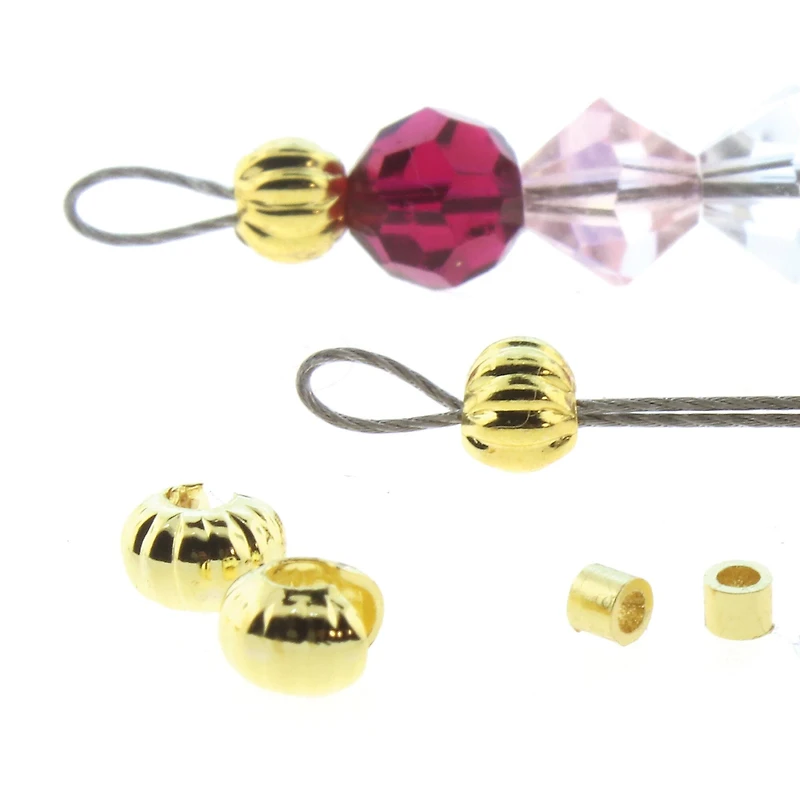The Beadsmith® Assorted Gold Plated Crimp Tubes & Crimp Covers