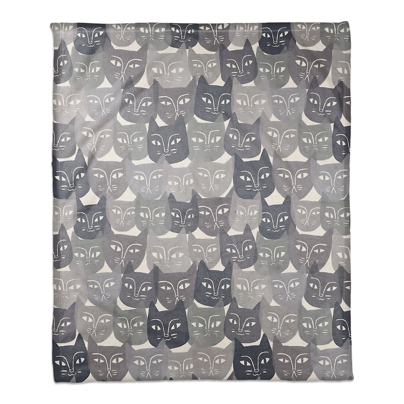 Cat Face Pattern 50" x 60" Coral Fleece Blanket