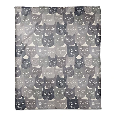 Cat Face Pattern 50" x 60" Coral Fleece Blanket