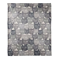 Cat Face Pattern 50" x 60" Coral Fleece Blanket