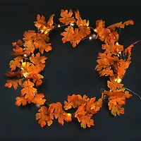 42ct. Warm White LED Brown Leaf Garland String Lights by Ashland®