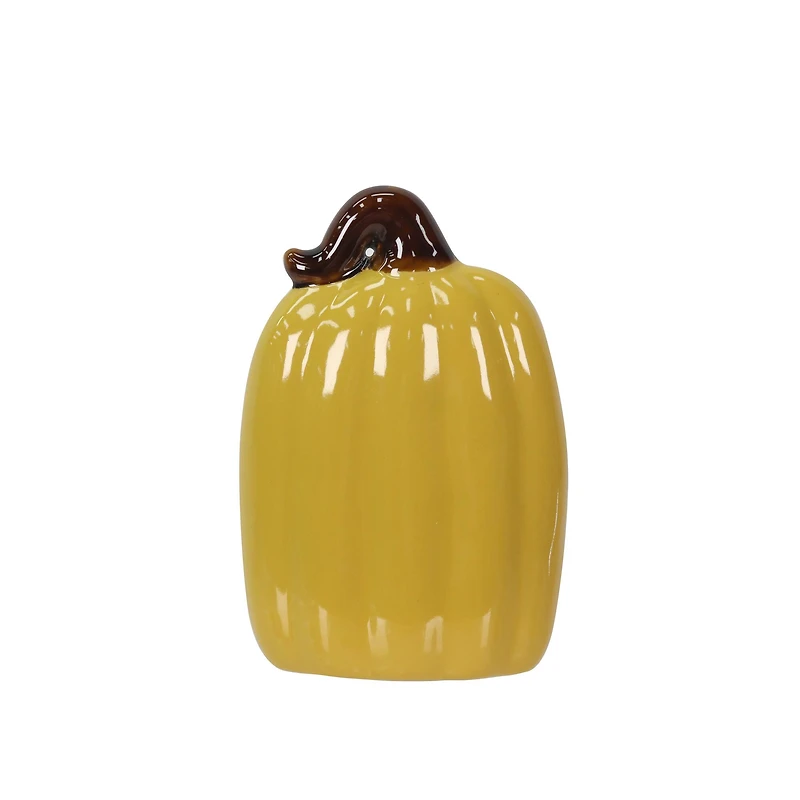 5.75" Mustard Ceramic Pumpkin Tabletop Décor by Ashland®