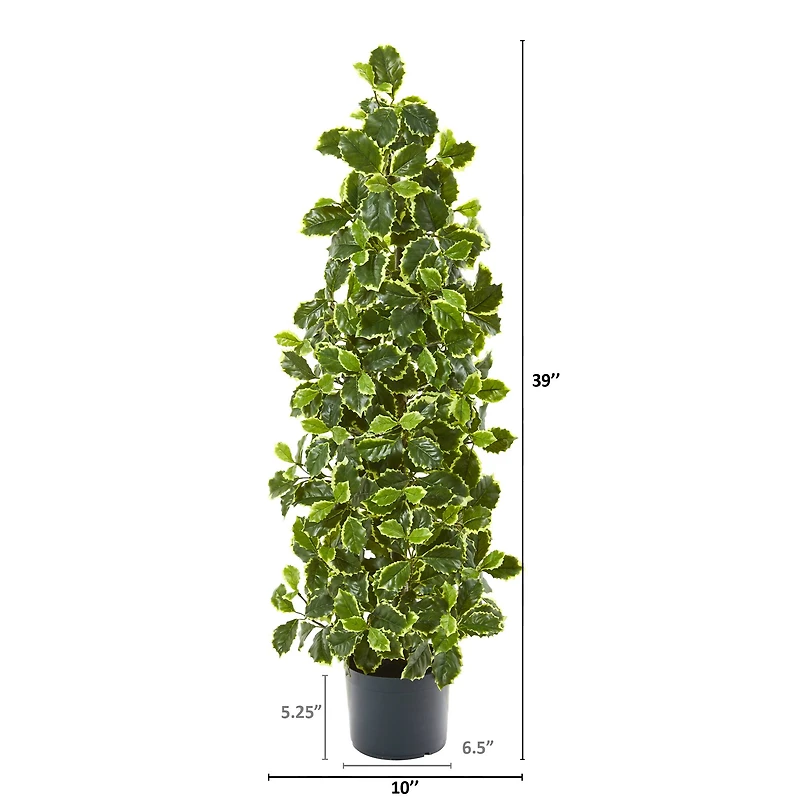 3.5ft. Potted Real Touch™ Variegated Holly Leaf Tree
