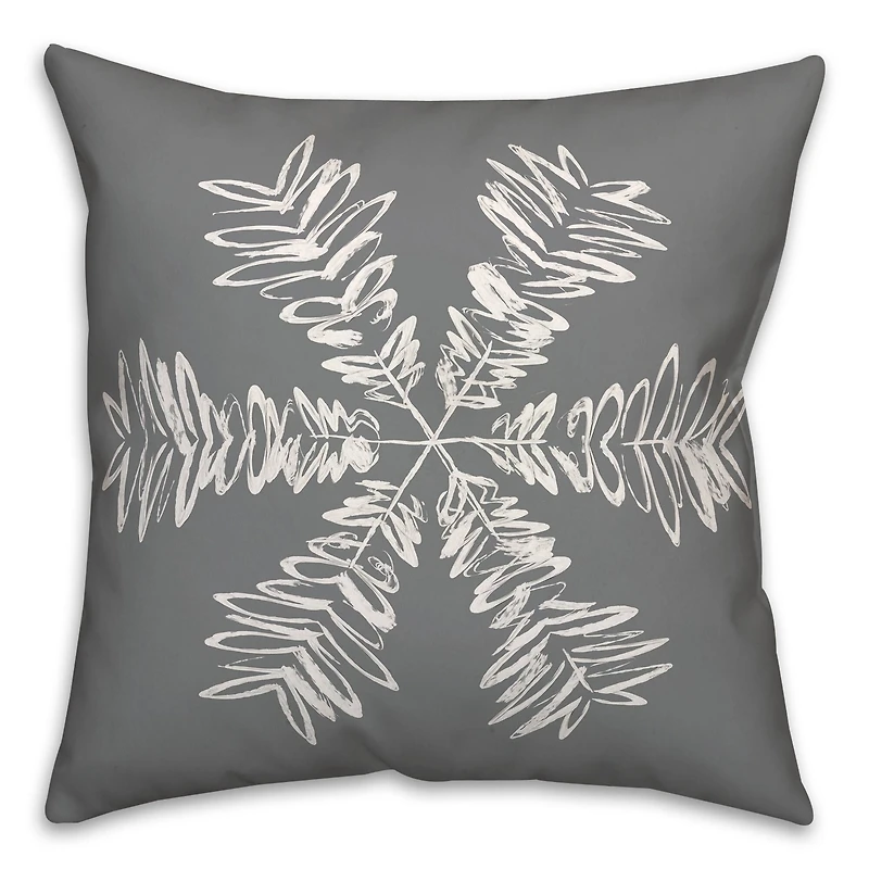 Sketched Snowflake Throw Pillow