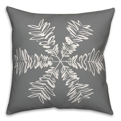Sketched Snowflake Throw Pillow