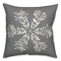 Sketched Snowflake Throw Pillow