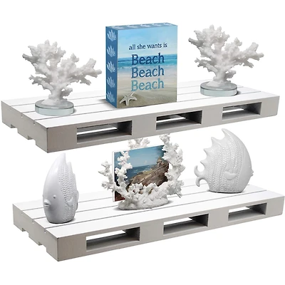 Sorbus 17" White Home Décor Floating Shelves, 2ct.