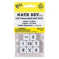 Koplow Games Whole Number Dice Set, 6 Packs of 8