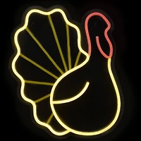 15" LED Neon Style Fall Harvest Turkey Window Silhouette