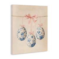 Stupell Industries Blue Floral Coquette Easter Eggs Canvas Wall Art