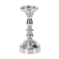 Silver Aluminum Traditional Pillar Candle Holder