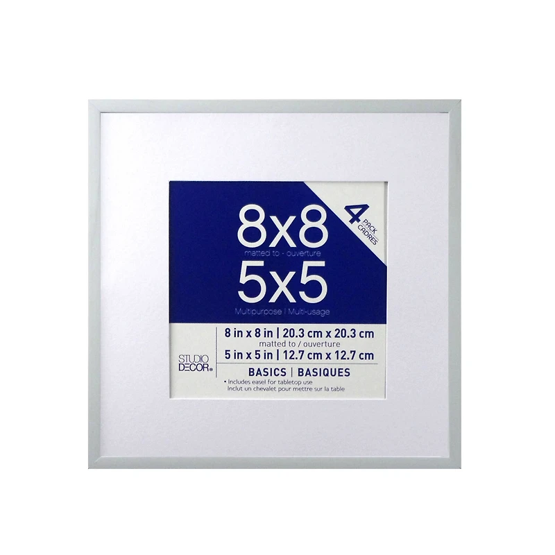 4 Pack Basics 5" x 5" Multipurpose Wall Frames By Studio Décor