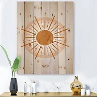 Designart - Minimal Orange Radiant Sun II