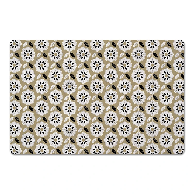 Mod Gold Flower 27" x 18" Floor Mat