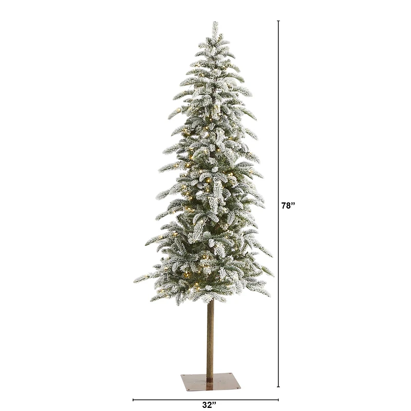 6.5ft. Pre-Lit Washington Alpine Artificial Christmas Tree, White Warm LED Lights