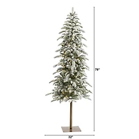 6.5ft. Pre-Lit Washington Alpine Artificial Christmas Tree, White Warm LED Lights