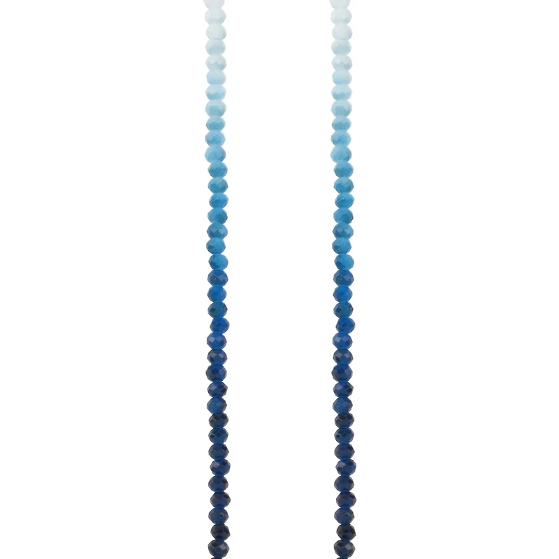 12 Pack: Blue & White Ombre Faceted Glass Rondelle Beads by Bead Landing™