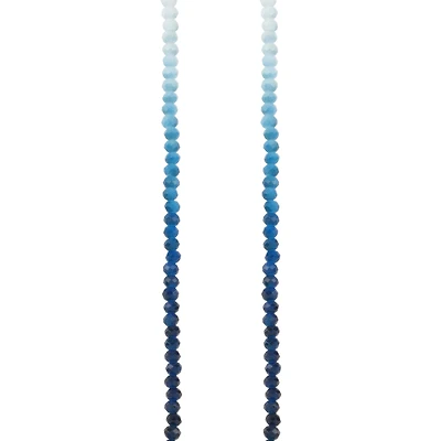 Blue & White Ombre Faceted Glass Rondelle Beads by Bead Landing™