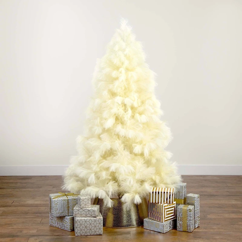 6ft. Unlit Off-White Pampas Grass Artificial Christmas Tree