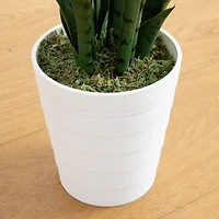 3ft. UV Resistant Artificial Snake Plant in White Decorative Planter