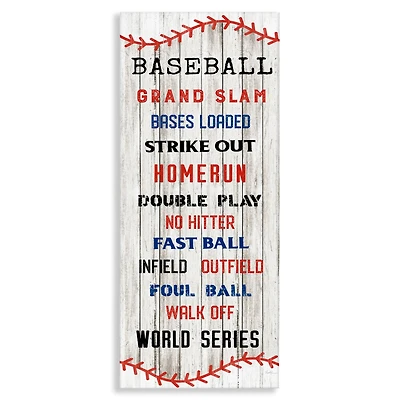 Stupell Industries Baseball Listed Phrases Sign Homerun Sports Strike Out Canvas Wall Art