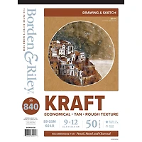 Borden & Riley® No. 840 Kraft Drawing & Sketch Paper Pad, 9" x 12"
