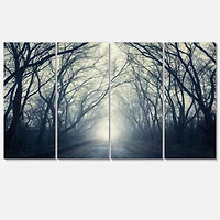 Designart - Dark Autumn Forest in Fog