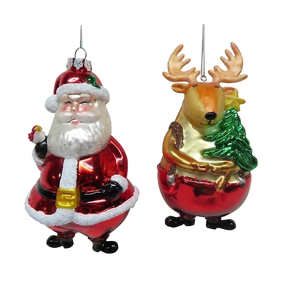 Assorted 5.25" Holiday Character Glass Ornament by Ashland®, 1pc.