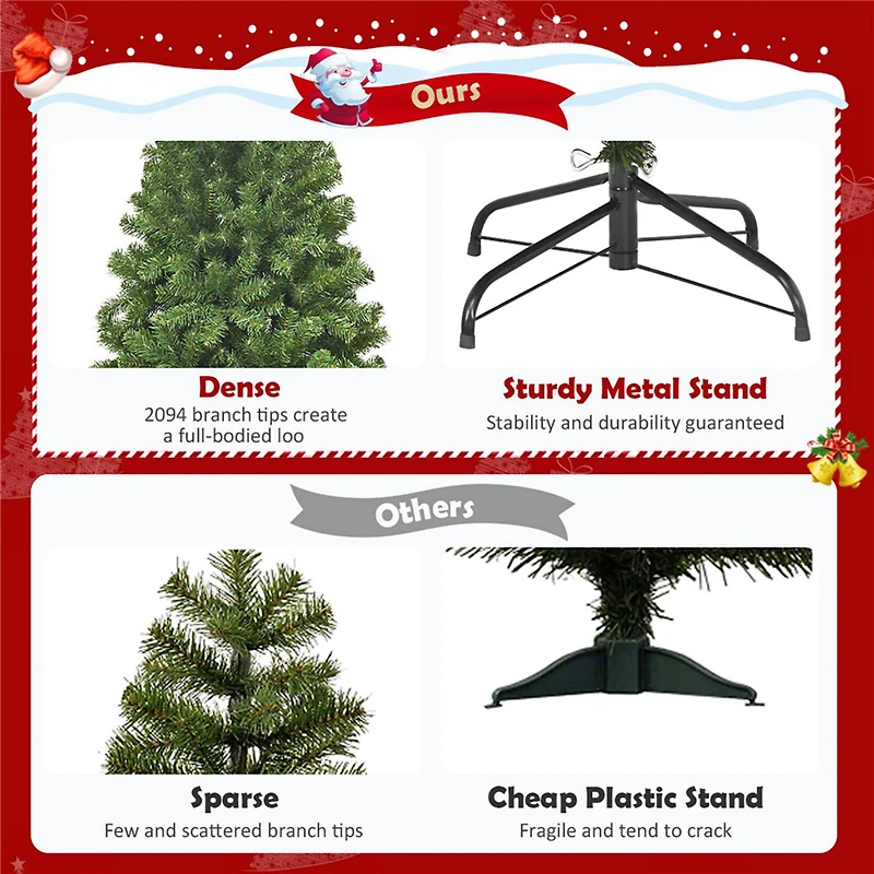 Costway 9ft. Unlit Premium Spruce Artificial Christmas Tree