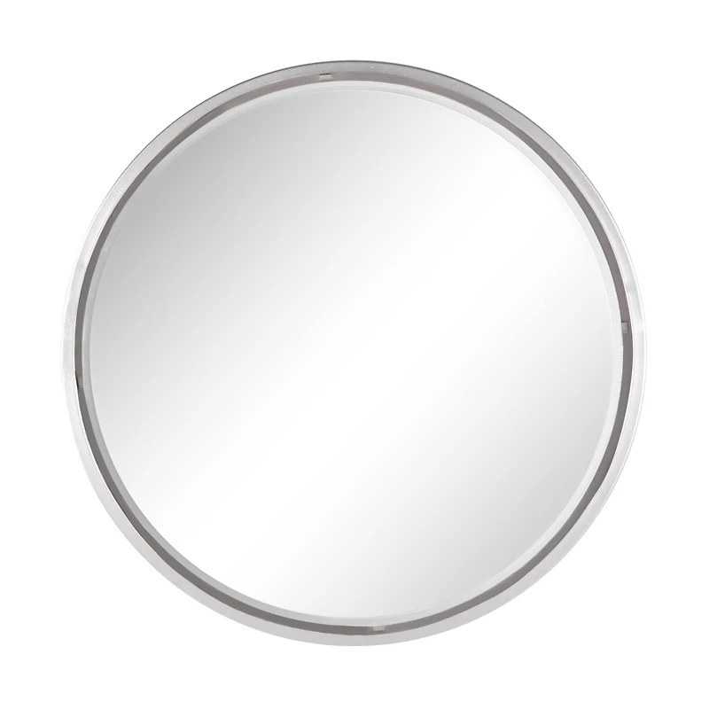 24" Silver Contemporary Metal Wall Mirror