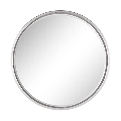 24" Silver Contemporary Metal Wall Mirror