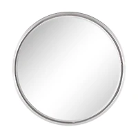 24" Silver Contemporary Metal Wall Mirror