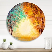 Designart - Alley Through The Park In Autumn Sunset