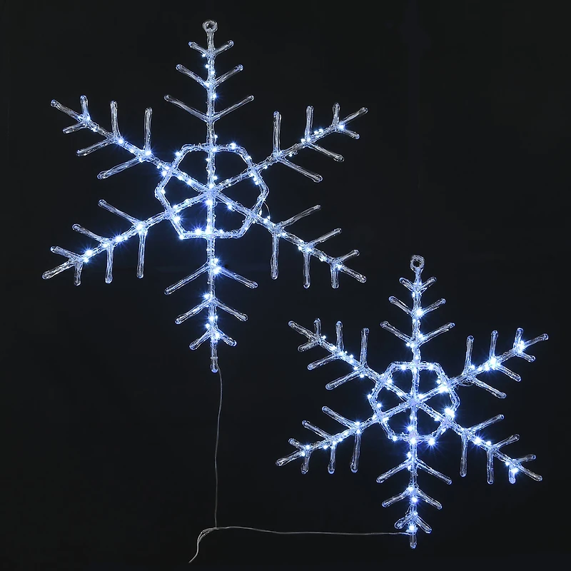 Ice Crystal Snowflake Set with 200 Cool White Micro UL LED Lights
