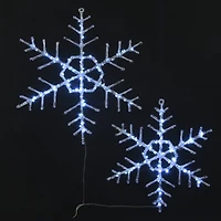 Ice Crystal Snowflake Set with 200 Cool White Micro UL LED Lights