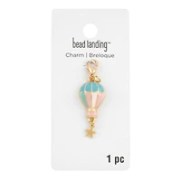 Gold, Pink & Blue Hot Air Balloon Charm by Bead Landing™