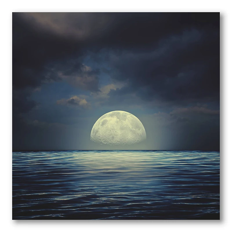 Designart - Super Moon Over The Sea II