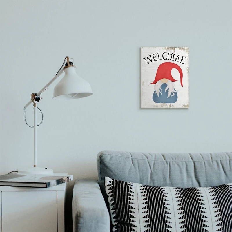 Stupell Industries Welcome Gnome Sign Wooden Wall Plaque