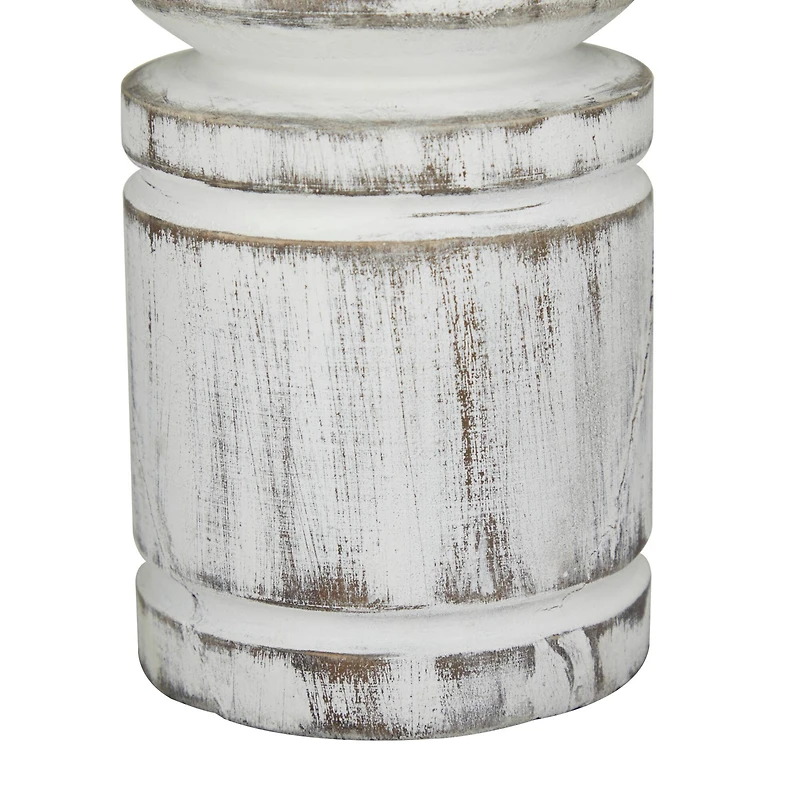 White Coastal Candle Holder Set