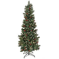 6.5ft. Pre-lit Artificial Meadowlark Pencil Hinged Tree, Clear Lights