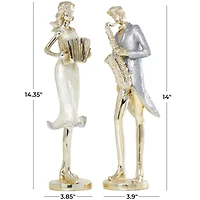 14" Gold Musician Sculpture Set