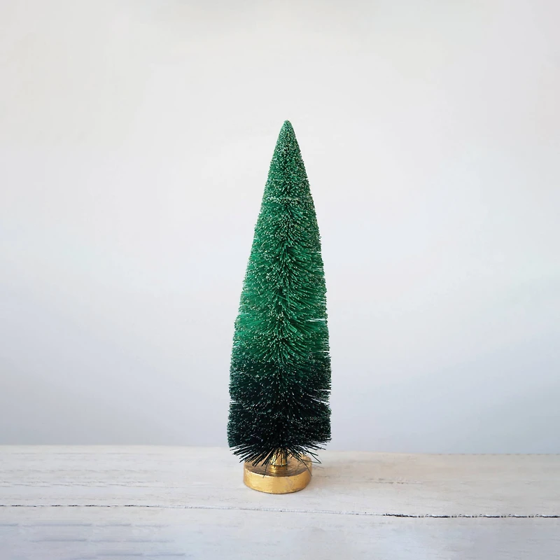 Hello Honey® 16.5" Green Ombre Sisal Bottle Brush Tree with Wood Base